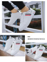Zapatos Para Hombre Blanco Moda 2024 Cuero Cómodo Casual Planos Tallas Grandes Jóvenes Escuela Patinaje Zapatillas - details 18