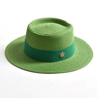 Sombrero De Paja Para Mujer Moda Verano Protección Solar Ribete Plano Cordón Estilo Casual Para Playa Y Viajes - details 6