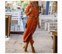 Vestido Largo Casual De Mujer Jocoo Jolee Otoño Invierno Con Botones Y Abertura Lateral Manga Larga Midi Suelto A-Line - details 9