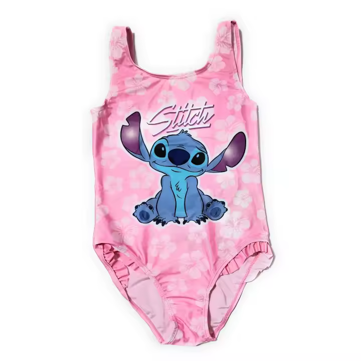 Bañador Stitch Disney para Niñas | Bañador Stitch para Playa o Piscina | Bañador con Volantes Laterales Lilo & Stitch Disney | Bañador Disney - 1