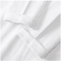 Camiseta Larga De Algodón Pesada 300g Para Hombres Y Mujeres Estilo Coreano Suéter Suelto Blanco Top Para Primavera Otoño - details 13