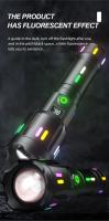 Lámpara De Mano LED De Alta Potencia Con Ampliable Zoom Luz Colorida Para Camping Y Emergencias Absorbedora De Fluorescencia - details 11