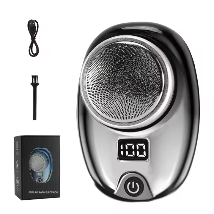 Afeitadora Eléctrica Portátil USB Recargable Mini Afeitado Electrónico Impermeable Con Pantalla LED Inteligente Para Hombre - 1