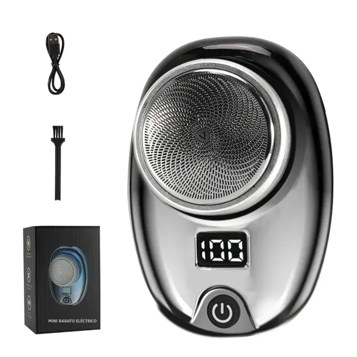Afeitadora Eléctrica Portátil USB Recargable Mini Afeitado Electrónico Impermeable Con Pantalla LED Inteligente Para Hombre - 1
