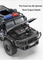 Coche De Policía SWAT a Escala 1:32 Juguete De Metal Con Función Retroalimentada Luz Y Sonido Absorción De Choque Regalo Para Niños - details 3