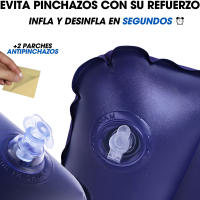 2 Kit Almohada Hinchable Playa Flocada - Cojin Inflable Camping para Cabeza Impermeable - Almohada Festivales y Playa Soporte Hinchable Viaje para Acampar - Almohadilla Senderismo Acampada Ultraligera - details 2