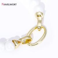 Conector De Perla Oval Platinado En Oro De 18K Para Hecho a Mano Pulseras Y Collares Cierre Suave Enchufe De Metal Para Joyería DIY - details 11