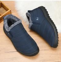Botas De Invierno Impermeables Para Hombres Nuevas 2025 Plush Negro Botas De Nieve De Tobillo Calientes Para Parejas Con Pluma Y Suela De TPU - details 6