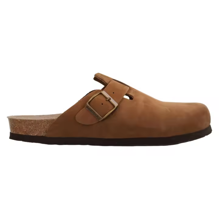 Zuecos Marrones Genuins Riva Nubuck Terra de Piel con Hebilla Ajustable MARRON 36 - 1