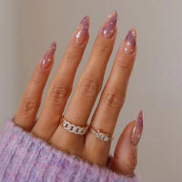 Juego De Uñas Postizas En Forma De Álamo 24Pcs Set Blanco Nublado Y Estelar Acrílicas Artísticas Para Mujeres Estilo Ins - details 6