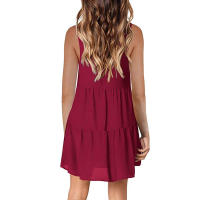 Vestido De Verano Para Mujer Estilo Casual Color Sólido Vestido Sin Mangas Cuello En V A-Line Largo Mini Polyester - details 30