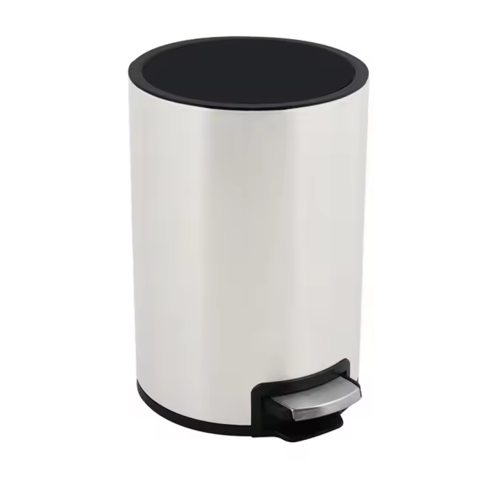 Spirella STEPBIN RIKU 5L Blanco con Pedal y Tapa Suave - 1