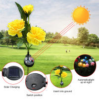 Luces Solares Para Jardín Peonia Decorativas Impermeables Para Ruta Patio Jardín Trasero Luz LED Moderna ABS Fuente De Energía Solar - details 4