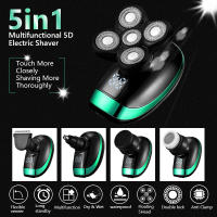 Afeitadora Eléctrica Recargable Para Hombres 5 Cabezas Flotantes Trimmer De Barba Nariz Oreja Cepillo De Rostro Razor Clipper 5 En 1 4D - details 2
