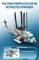 SEMBO 862pcs Bloques De Construcción Helicóptero Tipo Marítimo Z-20 Juguetes Para Niños Modelo De Avión Combatiente Regalo Para Chicos - details 5