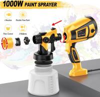 PISTOLA DE PULVERIZACIÓN eléctrica, aerógrafo con revestimiento de acero, pintura, 4 boquillas, adecuado para muebles, armario, valla, puerta de pared, obras de bricolaje, 1400ML - details 7