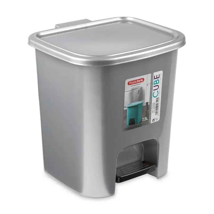Cubo basura plástico, Cubo basura apertura pedal, Papelera de pedal, Libre de BPA, Cubo de pedal capacidad 7,5L, 8L, 9L,15L,18L, 27L, 50L, - 1