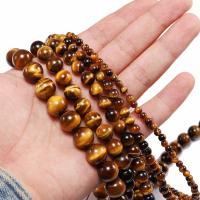 Talismán De Ojo De Tigre Amarillo Natural AAA 1 Strand Lote De Cuentas Redondas De Piedra Sueltas Para Fabricación De Joyas Pulsera DIY 4-12mm - details 2
