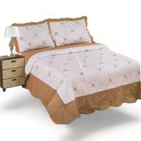 KingnetStore - Colcha Bouti Bordada Acolchada, Colcha Cubre Cama 100% Poliéster. Fina, Extra Suave y Ligera. Ideal para Primavera Verano Entretiempo, Con Funda Cojín Almohada, Elegancia y Suavidad con un Diseño Floral. Para Cama de 90 105 135 150 CM - details 1