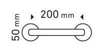 AZERO Manillon, Tirador Manija roseta Redonda de 50mm de diámetro distancia de asa 200mm entre centros y distancia total 240mm tirador largo 22mm. Disponible en negro y en plata - details 2