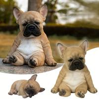 1pc Perro Bulldog Francés Dormido Estatua De Resina Para Jardín Decoración Duradera De Exterior Ornamento Animal Moderno - details 2