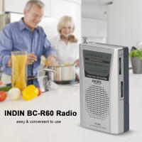Mini Radio Portátil INDIN BC-R60 AM FM Con Altavoz Incluido Operado Por 2 Baterías AA Para Uso En El Hogar Y Al Aire Libre - details 1
