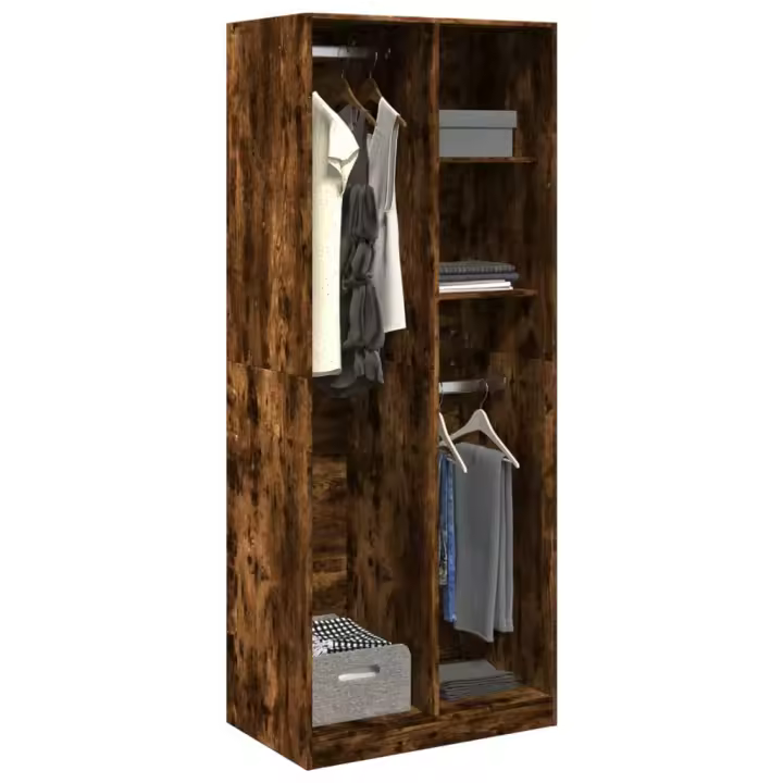 vidaXL Armario de madera de ingeniería 80x50x200 cm en color Roble Sonoma/Roble artisan/Madera antigua y más | almacenamiento funcional diseño moderno para baño dormitorio sala - 1