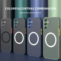 Funda Magnética Para Samsung Galaxy A55 5G A35 A25 A15 A54 A53 A52 A34 A14 A32 A13 A51 Resistente Al Choque Armadura Teléfono Cubierta Mate Suave Transparente - details 1