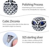 Amuletos Abaloriales colgantes Cuentos Plata with Circonita Cúbica 5A Compatible Pulsera Europea, Navidad Encantos para - details 1