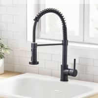 Grifo de Cocina giratorio de 360 ° con una sola Manija y rociador plegable de Arco Alto - details 0