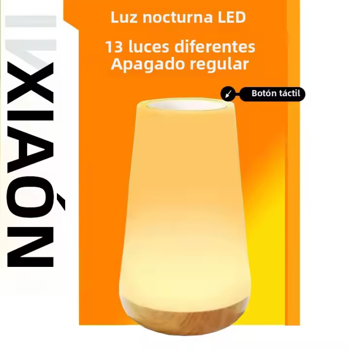 Lámpara Nocturna LED Xiaomi 13 Colores Cambiantes RGB Con Control Remoto Y Táctil Recargable Luz De Mesa Ajustable Para Cama - 1
