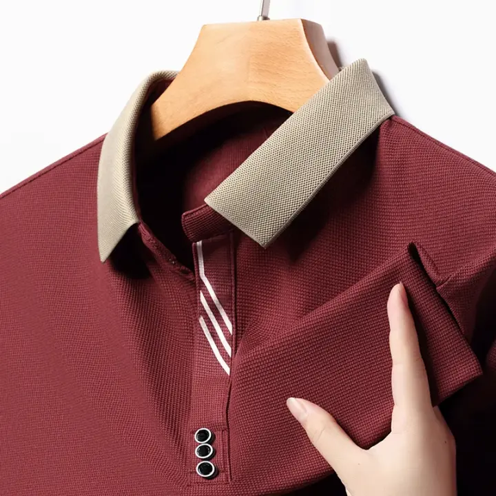 Camisa Polo Hombre Verano Transpirable Estilo Casual Basic V-cuello Ligera De Color Sólido Para Ropa Deportiva Y Diaria - 1