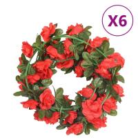 vidaXL Guirnaldas de flores de Navidad 6 uds 240 cm en color Blanco/Amarillo y verde/Rosa y más - details 3