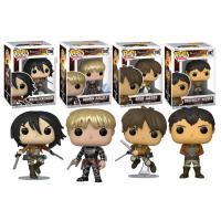 PAck 4 Funko Armin Arlert Metalico Exclusivo Metallic  Mikasa Ackerman Bertolt Hoover ERen Jaeger Attack on Titan Ataque a los Titanes  1302 Pop Vinyl Anime Figura - details 0