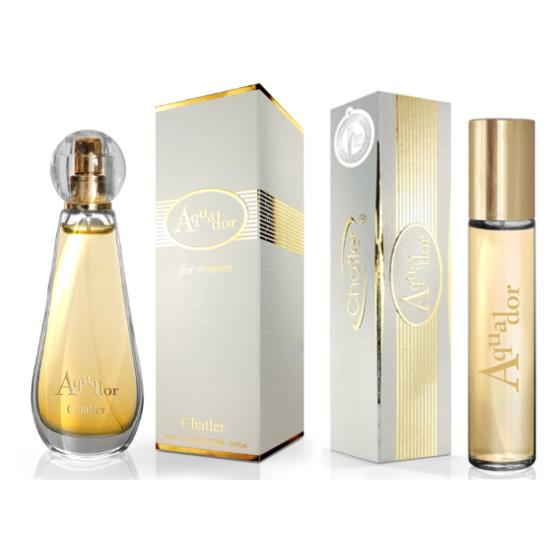 PACK AQUADOR WOMAN  (130ML)-----EAU DE PARFUM AQUADOR WOMAN 100ML Y EAU DE PARFUM AQUADOR 30ML -----30ML PERFECTO PARA EL BOLSO ---MARCA CHATLER---FRAGANCIA DURADERA, DURACIÓN 8 HORAS--- PERFUME VEGANO