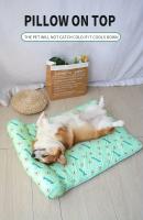 Alfombra De Descanso Para Perros Con Cojín KAMANLONG Verano Almohadilla De Enfriamiento Cómoda Para Mascotas Pequeñas Forma Cuadrada Material De Algodón Impresión De Frutas - details 1