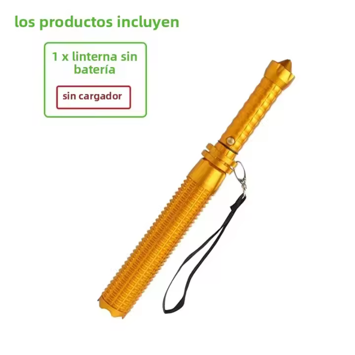 Lámpara De Mano Táctica LED Con Bate De Béisbol Aleación De Aluminio Foco Ajustable Super Brillante Para Auto Defensa Luz De Emergencia Batón Táctico - 1