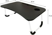 Mesa Laptop Plegable de Madera 40x60x27cm para Ordenador Portátil en Sofá o Cama. Bandeja Auxiliar Multiusos para Desayuno, Leer o Trabajar - details 1