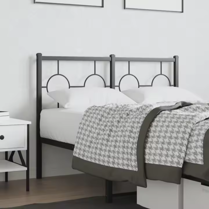 vidaXL Cabecero de metal negro 120 cm - 1
