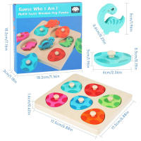 Puzzle De Dinosaurio De Madera Juego Educativo Montessori Para Niños Juguete De Aprendizaje Temprano De 3D Regalo Para Niños De 3-6 Años - details 13