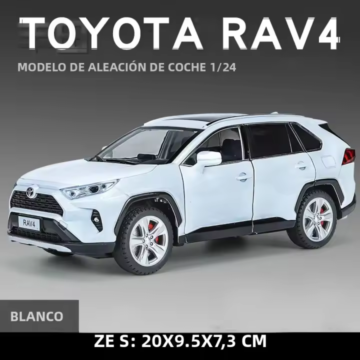 Toyota RAV4 SUV De Off-Road a Escala 1/24 Vehículo De Metal Diecast Juguete De Coleccionista Con Sonido Y Luz Para Niños Regalo Para Boys - 1