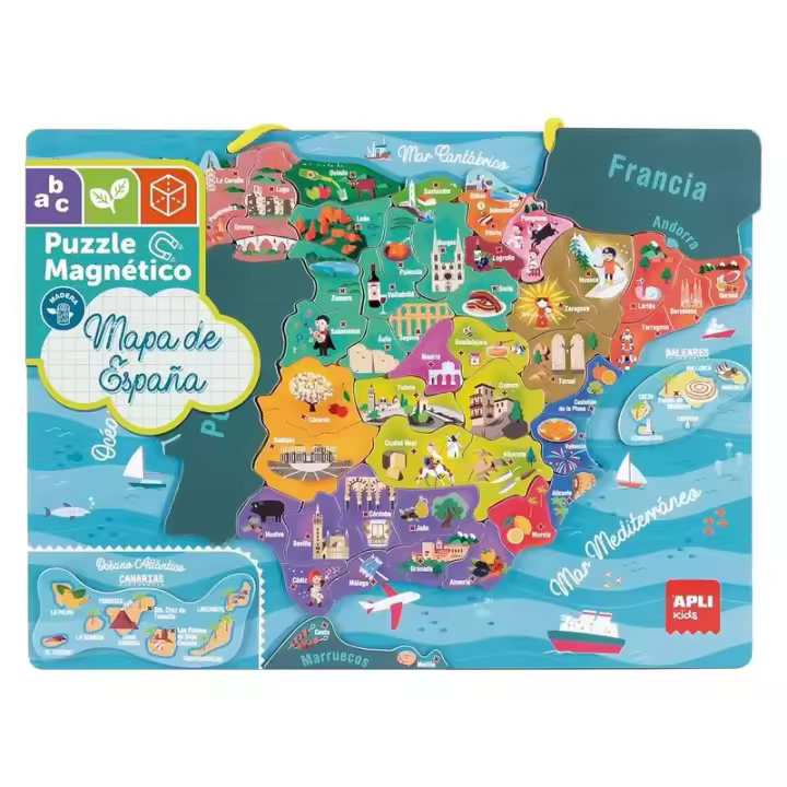 Puzzle magnético mapa de España con 50 imanes 18893 APLI KIDS - 1