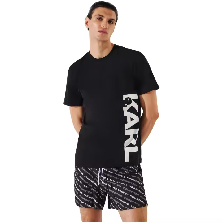 Camiseta KARL LAGERFELD con Maxi Logo Karl Vertical Color Negro - 1