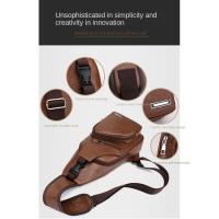 Nueva Bandolera Para Hombre Con USB Gran Capacidad De Carga Portátil Deportes Al Aire Libre Bandolera Diagonal PU Con Cierre De Cremallera - details 2