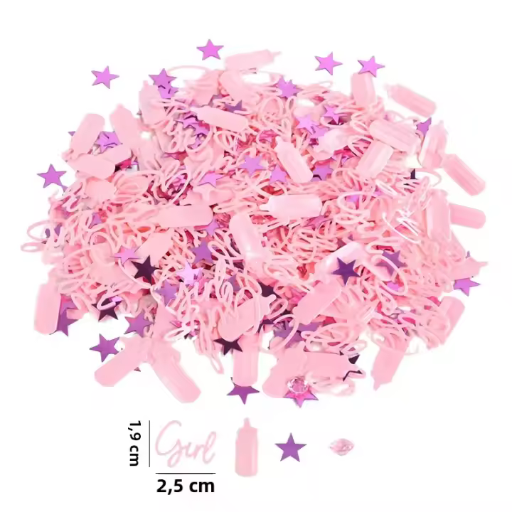 Confeti Azul Y Rosa Para Baño De La Madre Decoraciones Para Fiesta De Cumpleaños De Bebé Niño Y Niña Desechable Plástico 15g Por Bolsa - 1