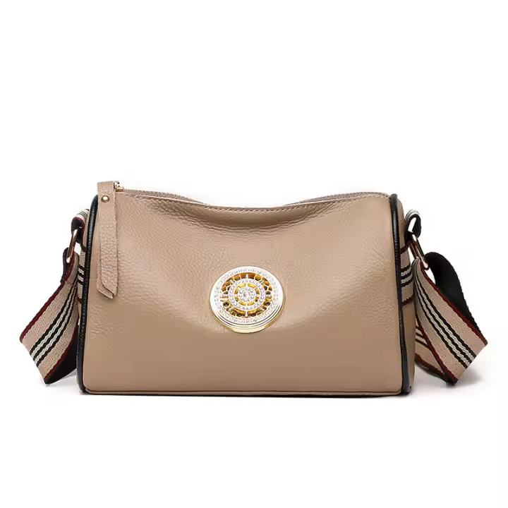Bolso de mujer de Piel Auténtica, Modern Bolso bandolera de un solo hombro, Primera capa de Piel de Vaca, Bolso de almohada, Bolso de Hombre ancho para Mujer - 1