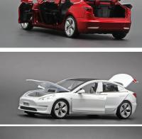 Modelo De Coche Tesla Modelo 3 a Escala 1:32 De Aleación Y Metal Con Sonido Y Luz Regalo Para Niños Colección E126 - details 12