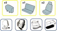 ENERFERO-Juego completo de fundas para asientos de coche, Fundas Asientos Coche universales, 100% Poliéster,Transpirable y Comodo,Accesorios interiores - details 7