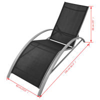 vidaXL Tumbonas con mesita aluminio Sillas de Exterior Ideal para jardín, playa, piscina, terraza Tumbona Piscina Tumbonas Playa Tumbonas Jardín Exterior - details 6