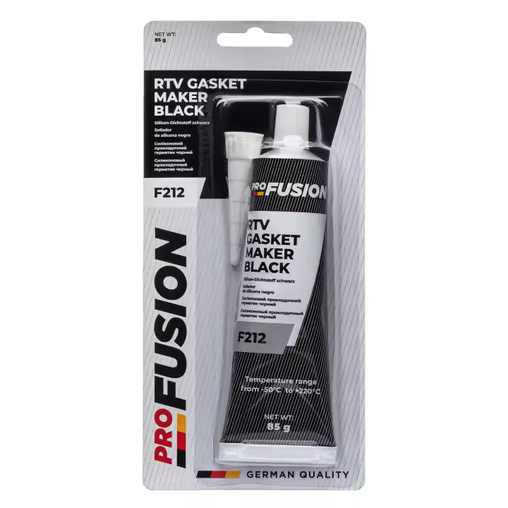 ProFusion Silicona de Juntas Motor - Sellador de Silicona para Automoción Industria - Alta Temperatura hasta 220° С - RTV F212 Silicone Gasket Maker - Color Negro - Tubo 85g - 1